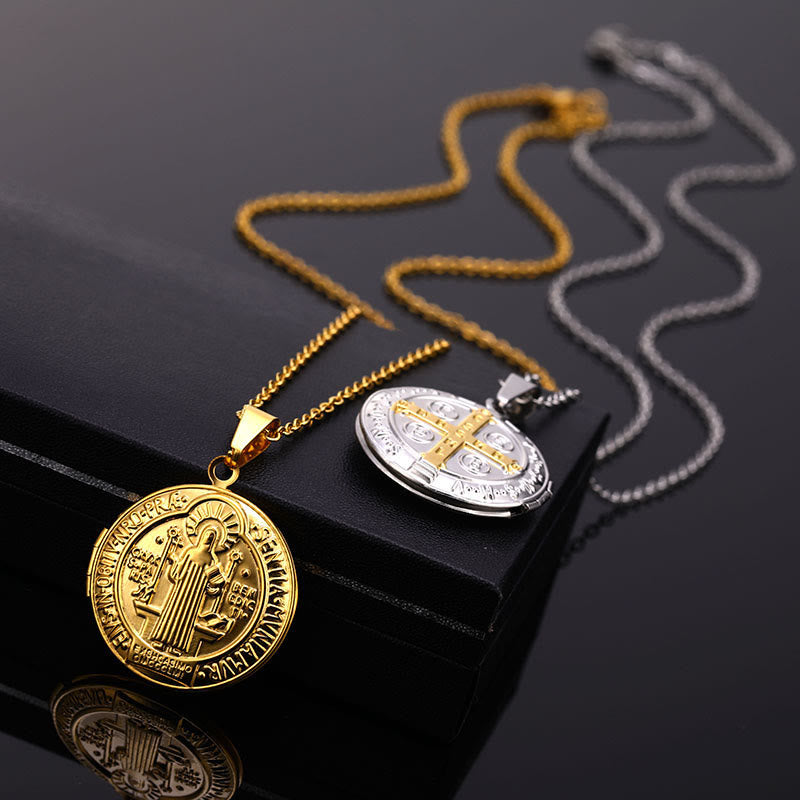 Classic St. Benedict Pendant Titanium Necklace