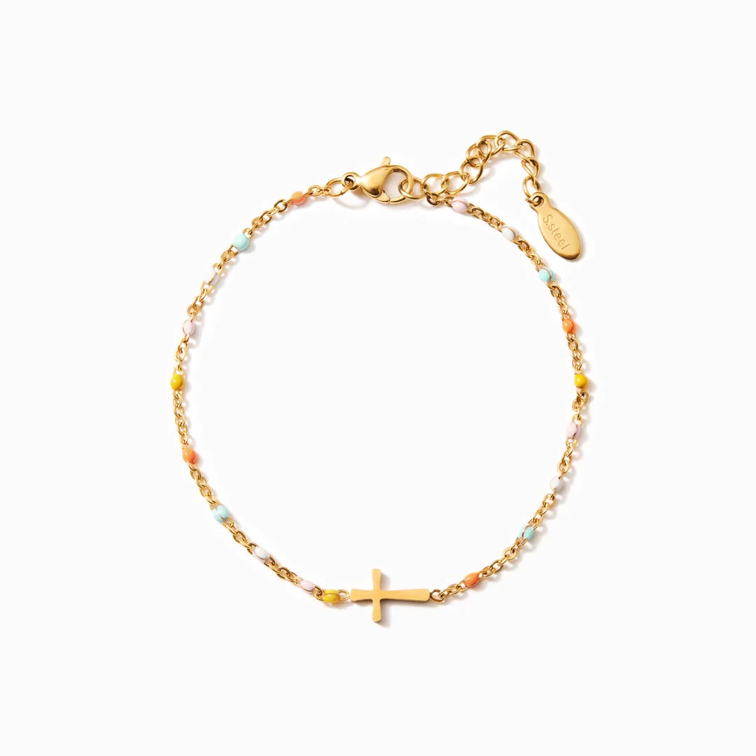 FAITH AS YOUR ARMOR: Delicate Minimalist Cross Bracelet