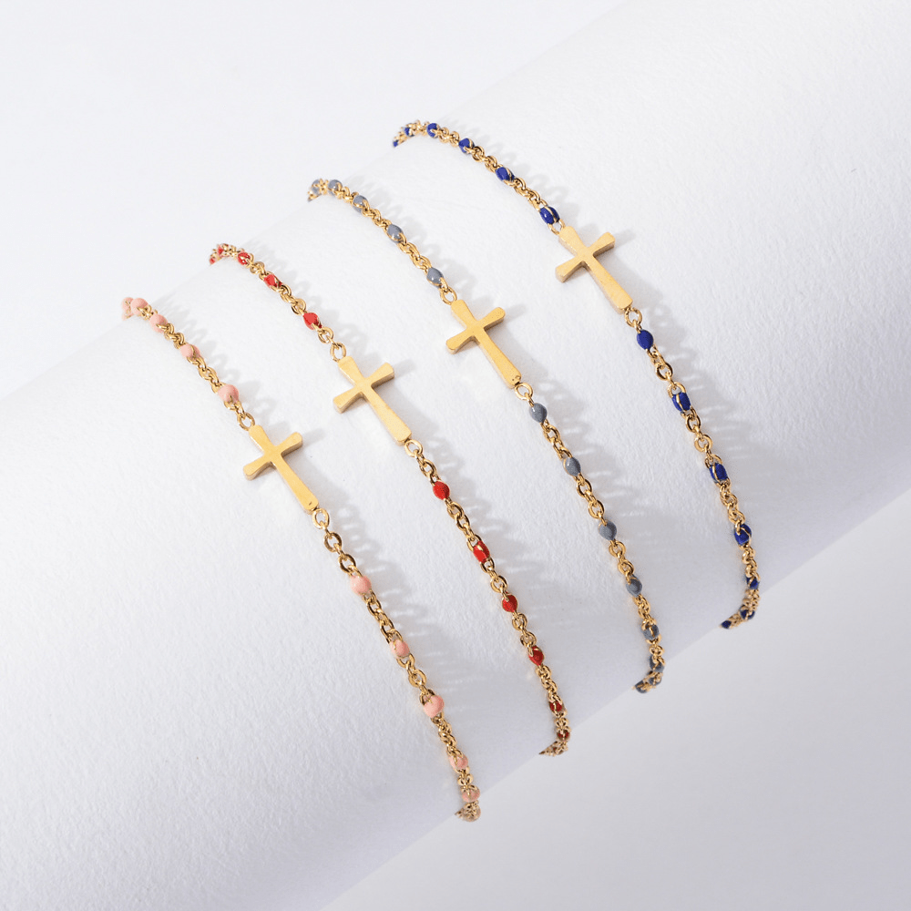 Delicate Minimalist Cross Bracelet