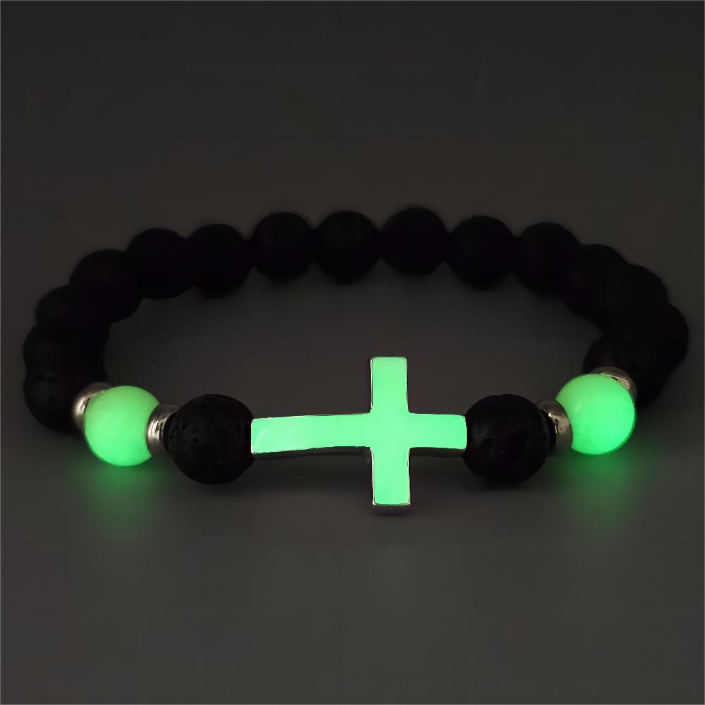Glow in the Dark Cross Bracelet