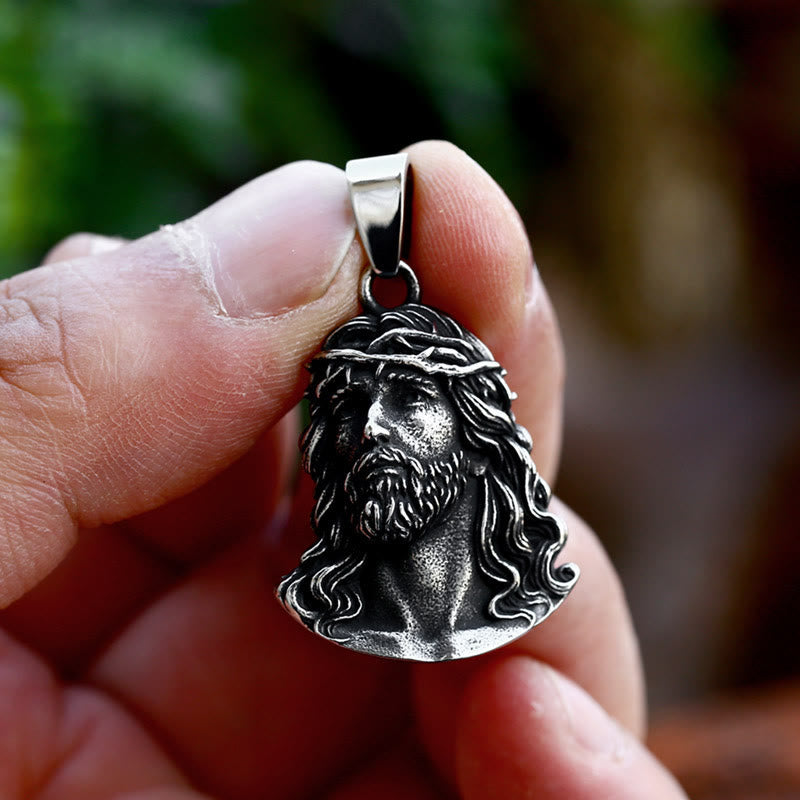 Classic Style Crafted Jesus Crown of Thorns Pendant Necklace