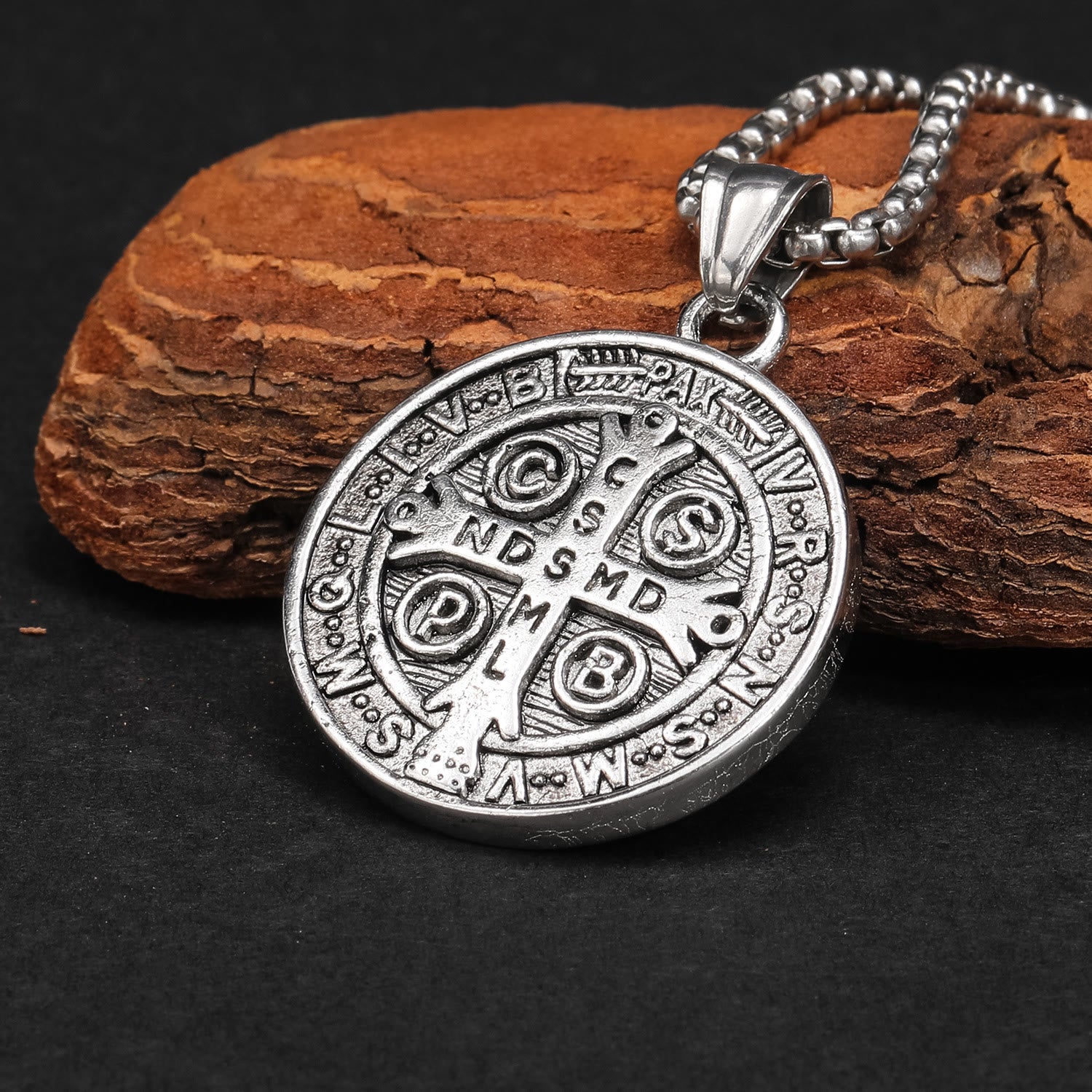Classic Retro Style Crafted St. Benedict Sacred Protection Pendant Necklace
