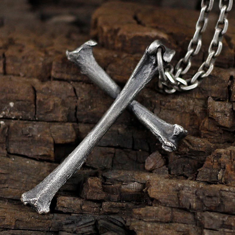 925 Sterling Silver Modern & Minimalist Cross Bone-shaped Necklace: Showing Personality in Simplicity