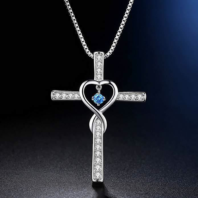 Birthstone Cross with Sparkling Accents
