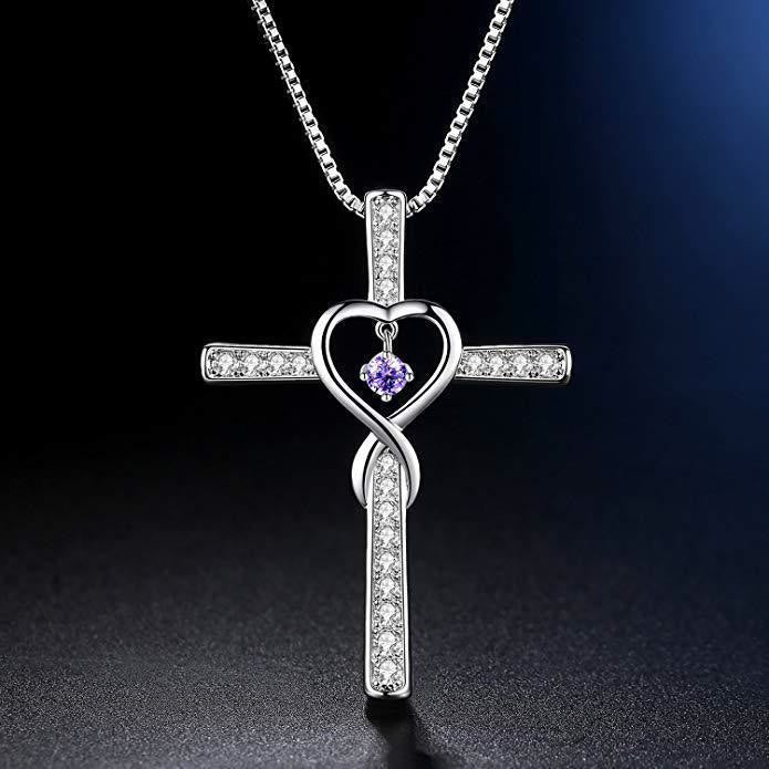Birthstone Cross with Sparkling Accents