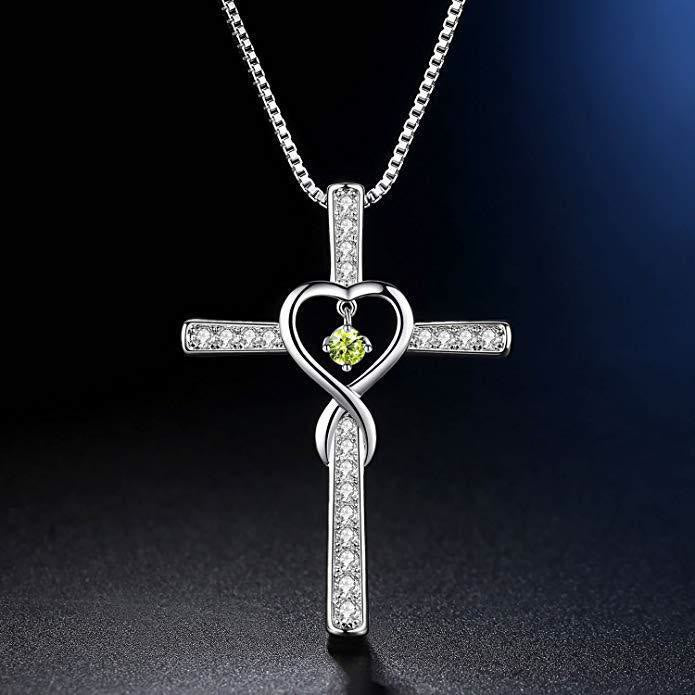 Birthstone Cross with Sparkling Accents