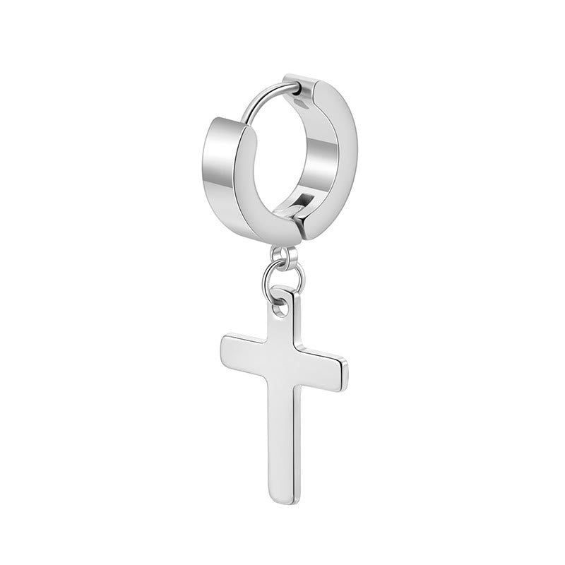 Chic Cross Dangle Hoop Earrings: Fashionable Jewelry for Everyday Style