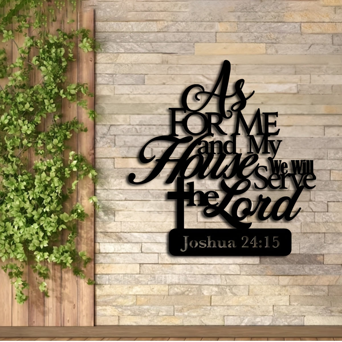 Christian Artwork Workshop Joshua 24:15 Metal Wall Decor: 'As for Me and My House'