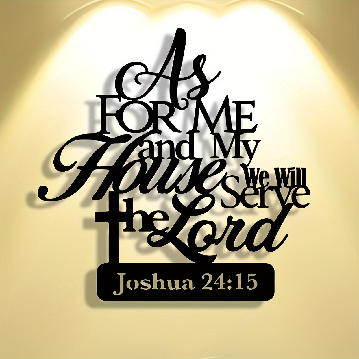 Christian Artwork Workshop Joshua 24:15 Metal Wall Decor: 'As for Me and My House'