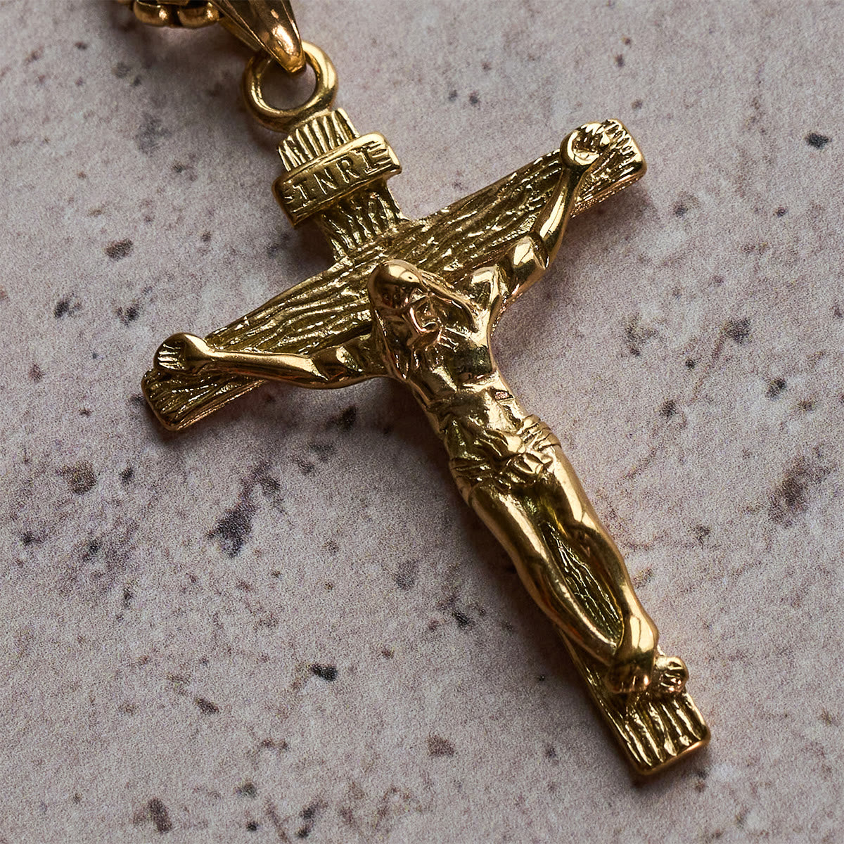 Gold Crucifix Pendant Necklace