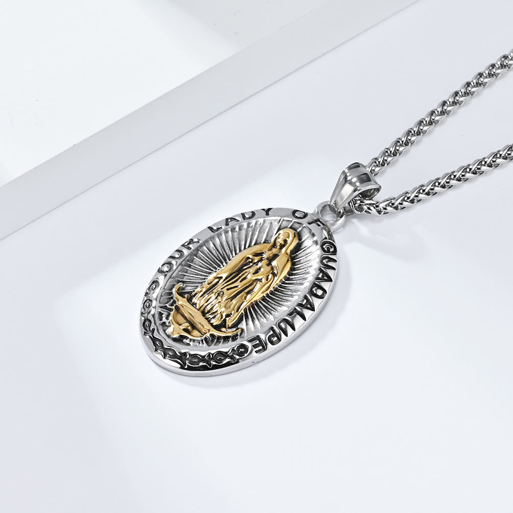 the 3 Colors Our Lady of Guadalupe Stainless Steel Necklace