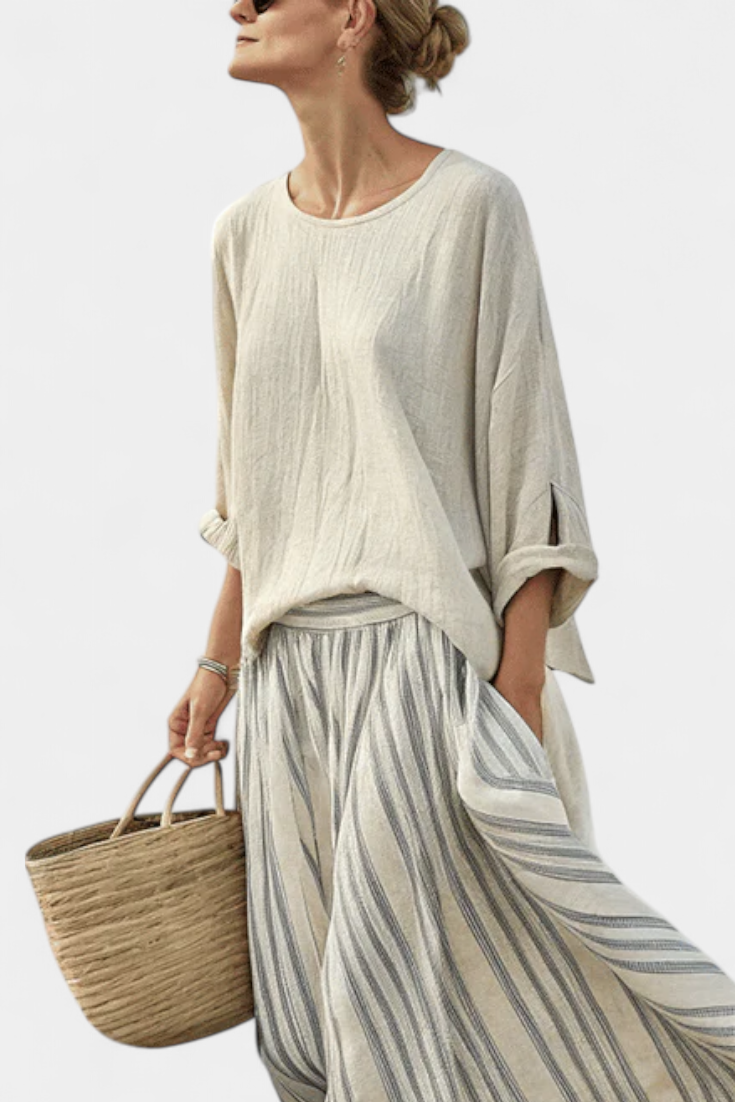 Aurcyn | Striped Skirt Set