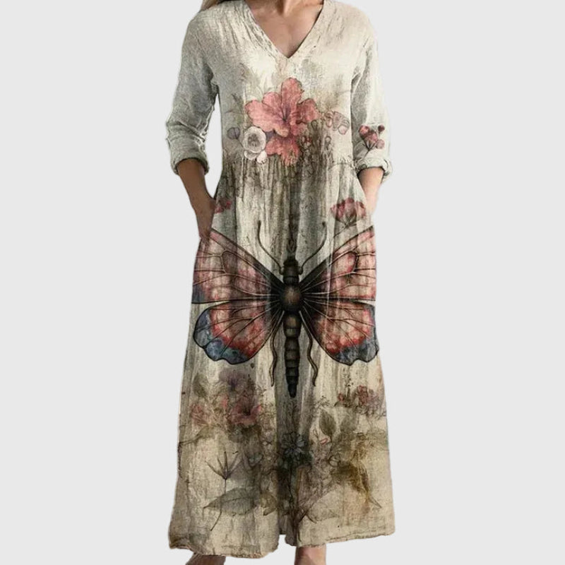 Noemi | Anmutiges Fließendes Maxikleid