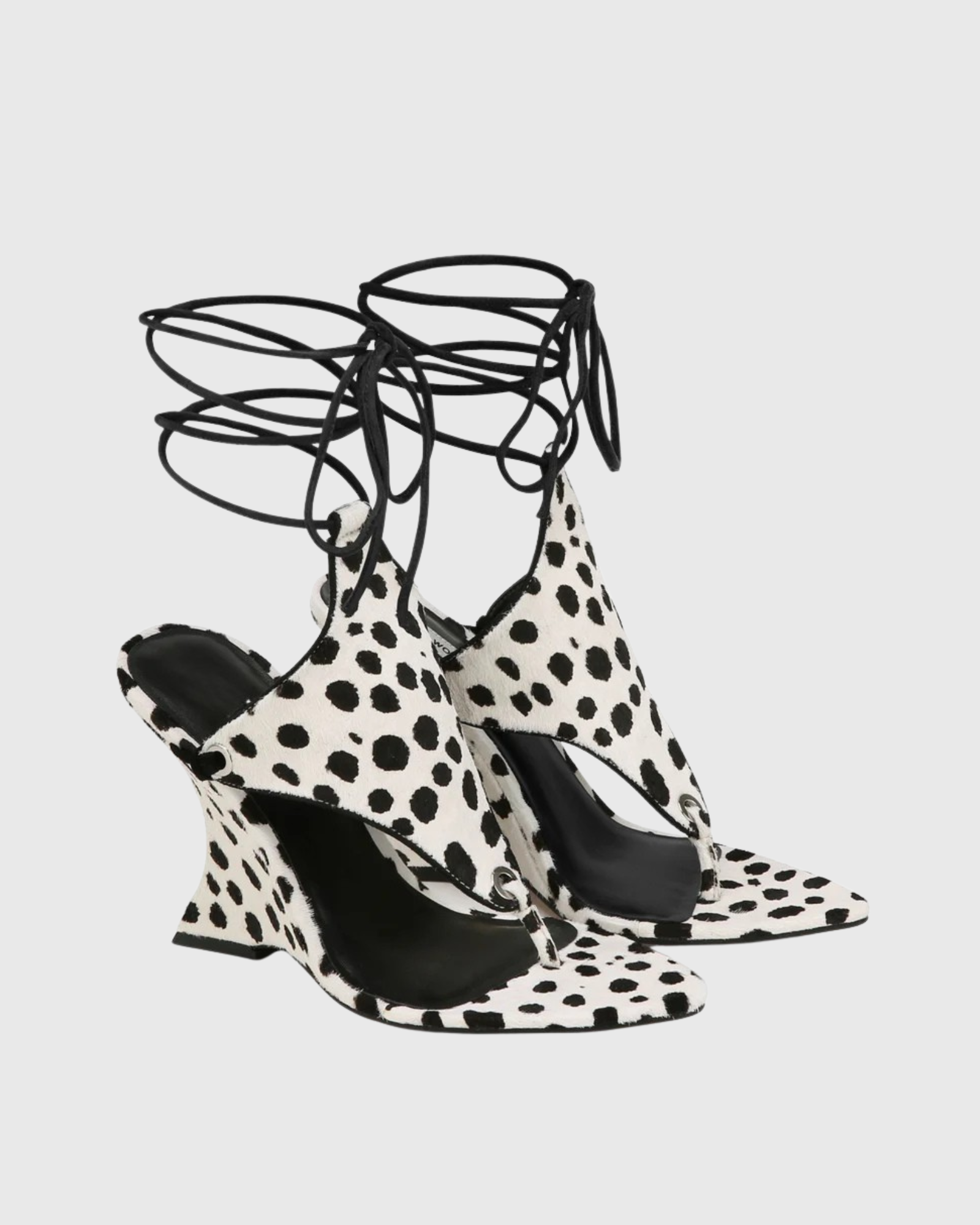 Eki Lace Up Wedge Sandals In Spot Print