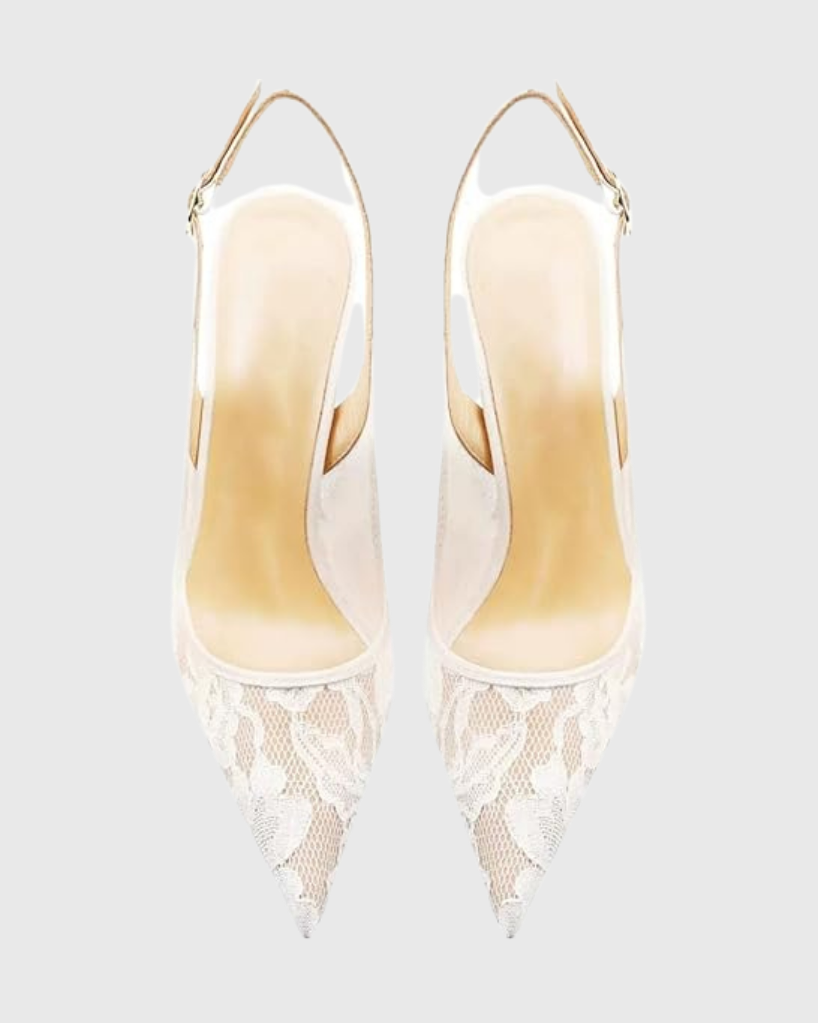 Saidi Lace Slingback Pumps In White