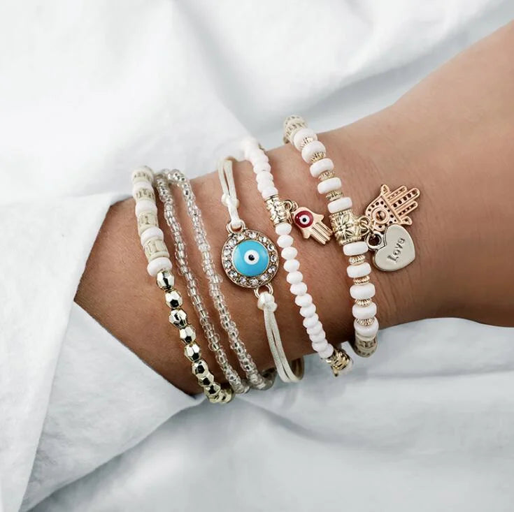 Hamsa Bohemian Beach Bracelet Bundle