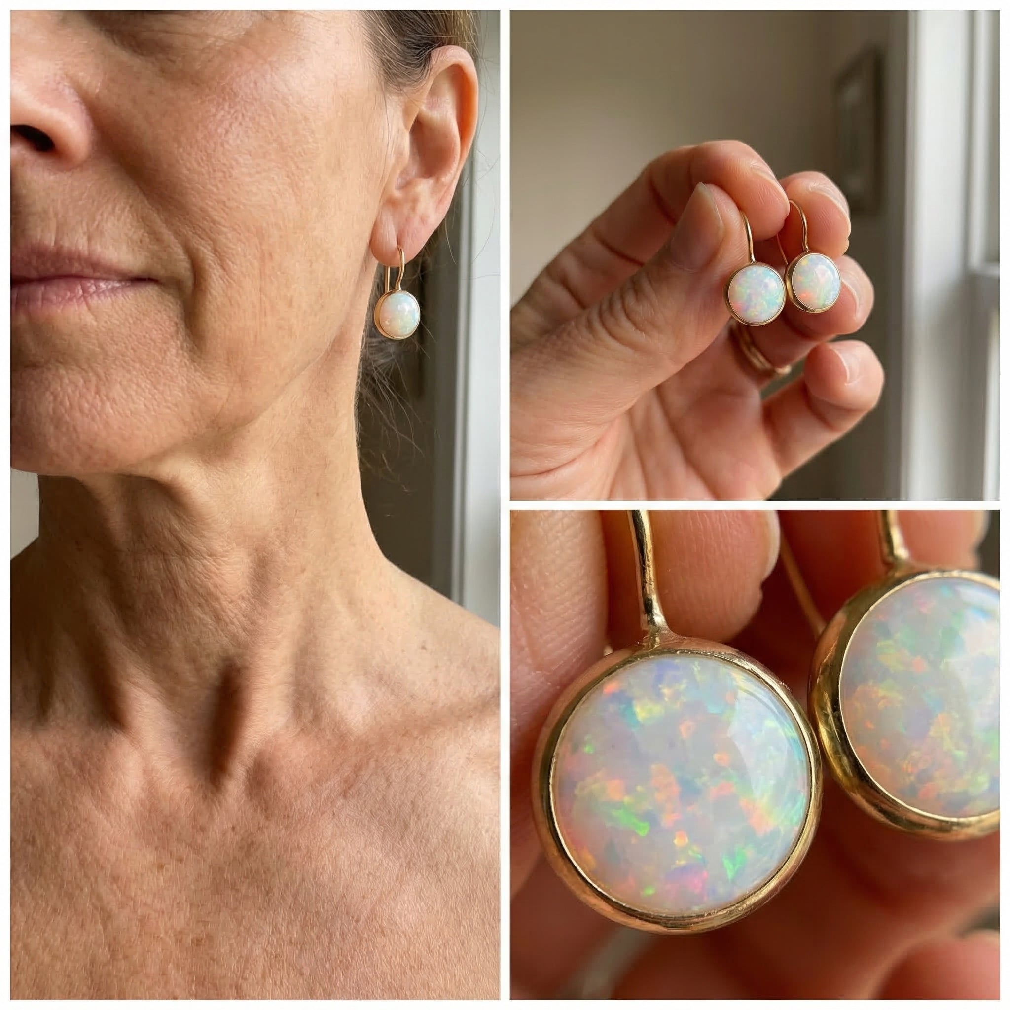 Antique Opal Glow Earrings
