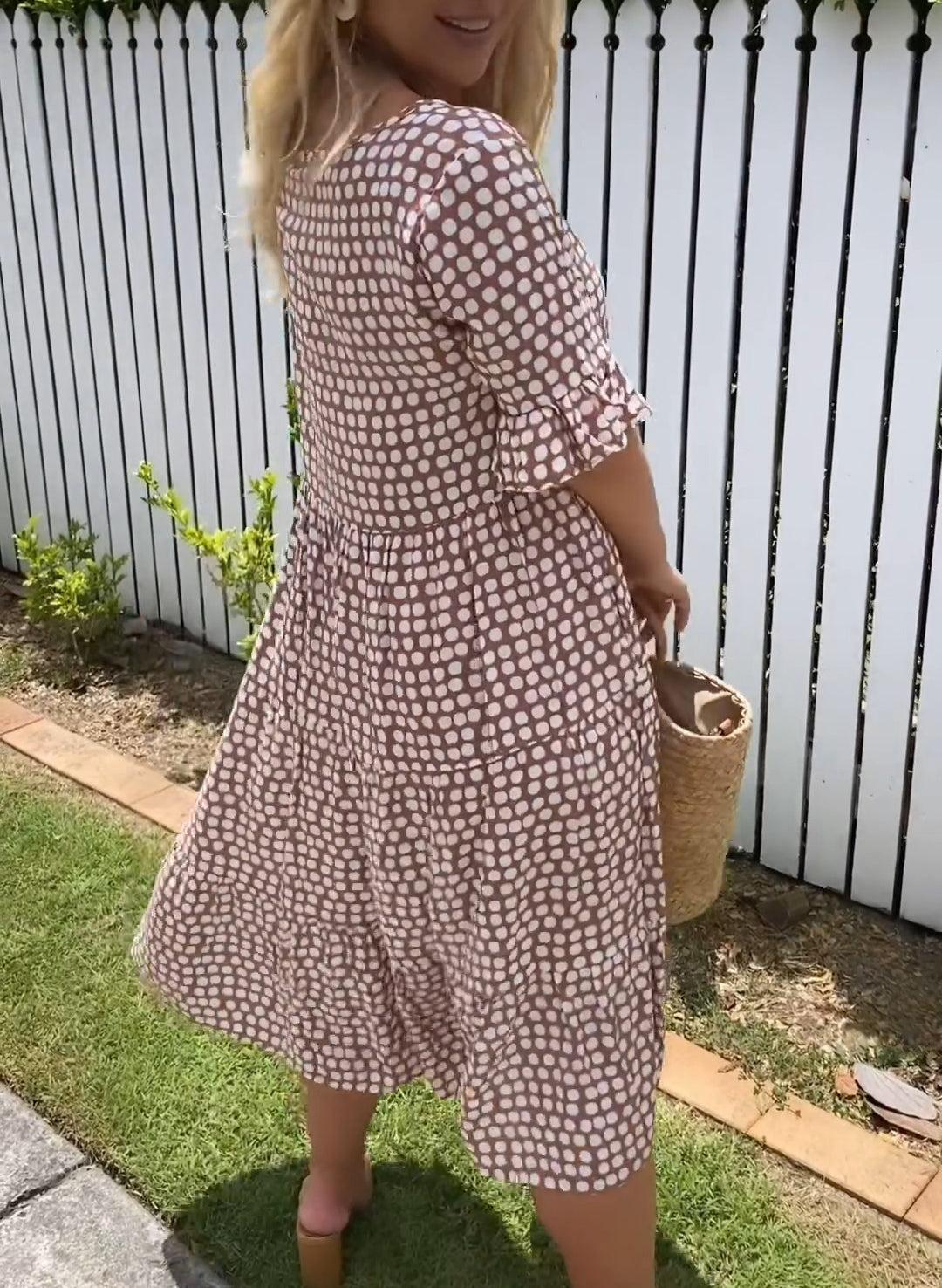 ZORA | SABLE SHORT-SLEEVE MIDI DRESS
