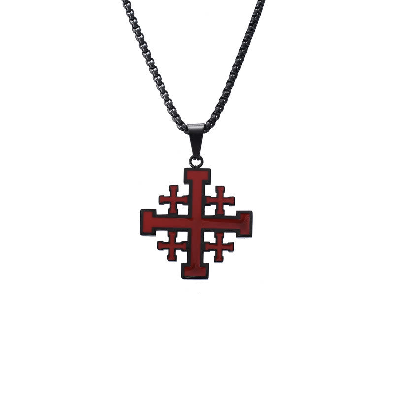 Jerusalem Cross Titanium Pendant