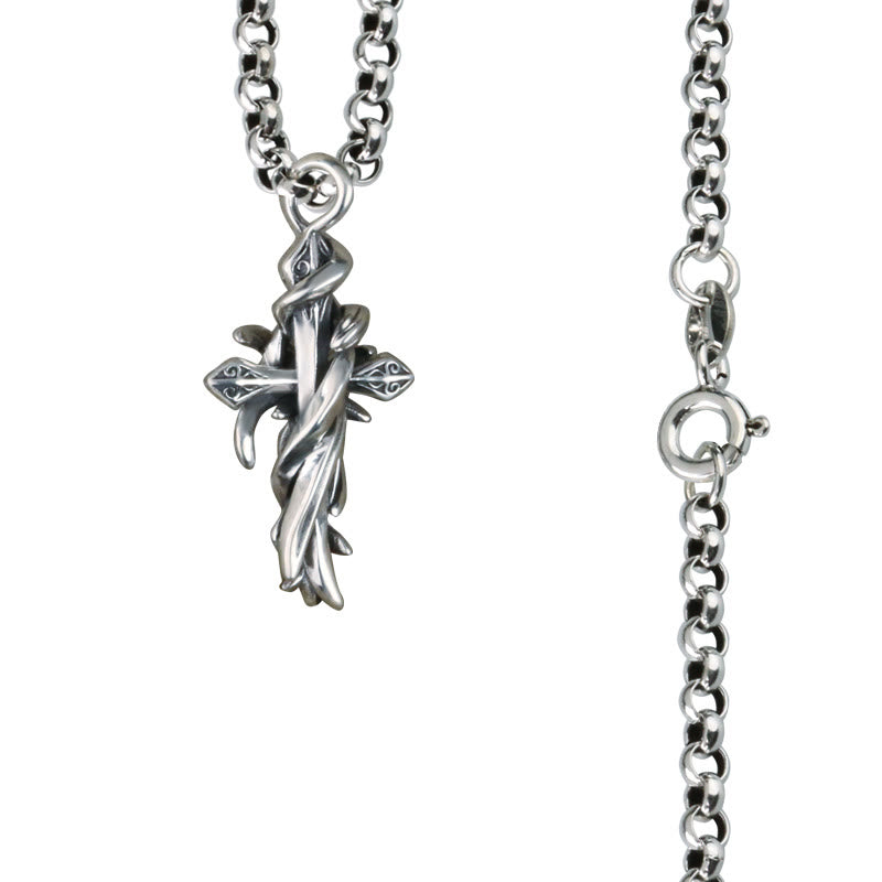925 Sterling Silver 2styles Vine Crucifix Necklace: Unleashing Your Dark Personality