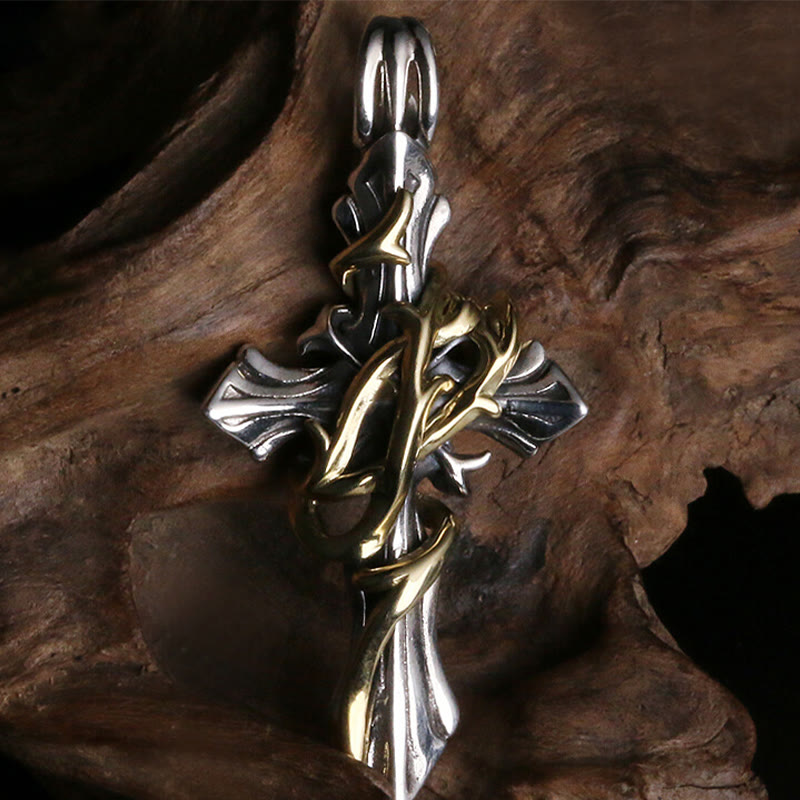 925 Sterling Silver 2styles Vine Crucifix Necklace: Unleashing Your Dark Personality