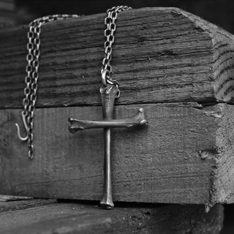 925 Sterling Silver Modern & Minimalist Cross Bone-shaped Necklace: Showing Personality in Simplicity