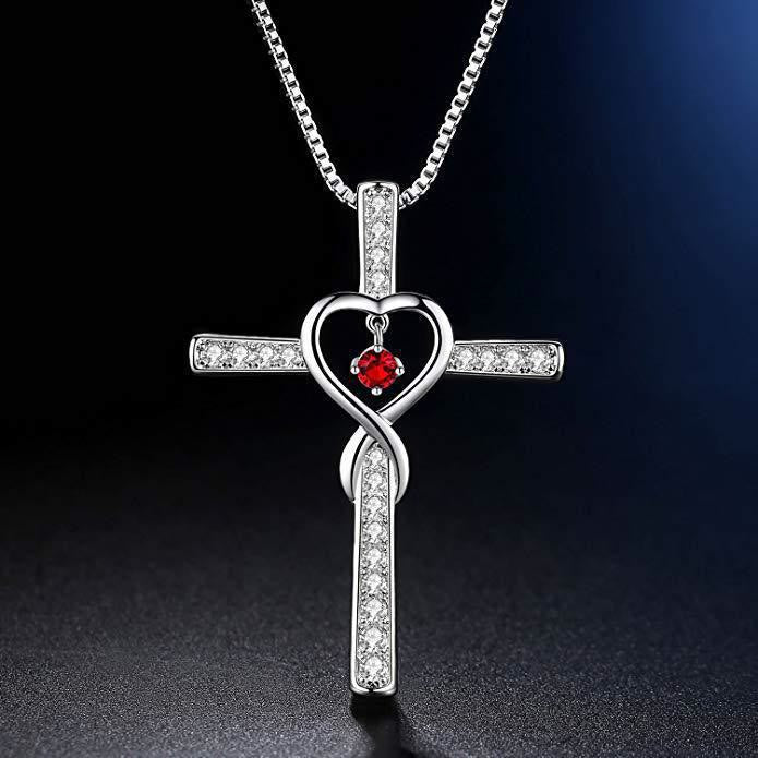 Birthstone Cross with Sparkling Accents