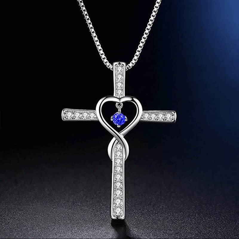 Birthstone Cross with Sparkling Accents