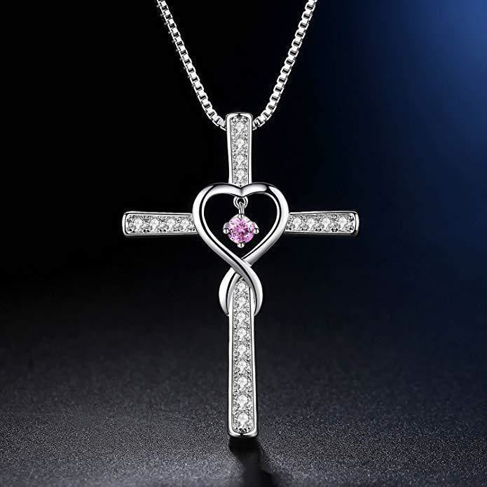 Birthstone Cross with Sparkling Accents