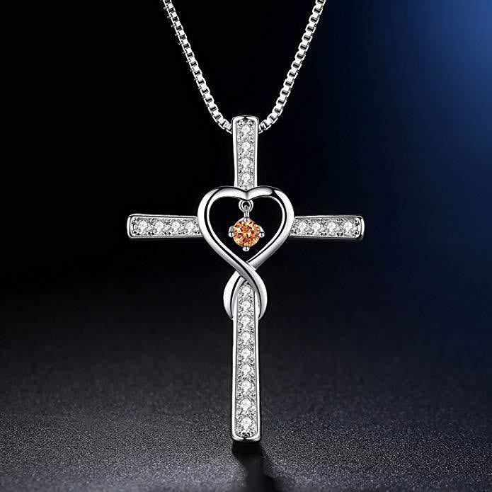 Birthstone Cross with Sparkling Accents