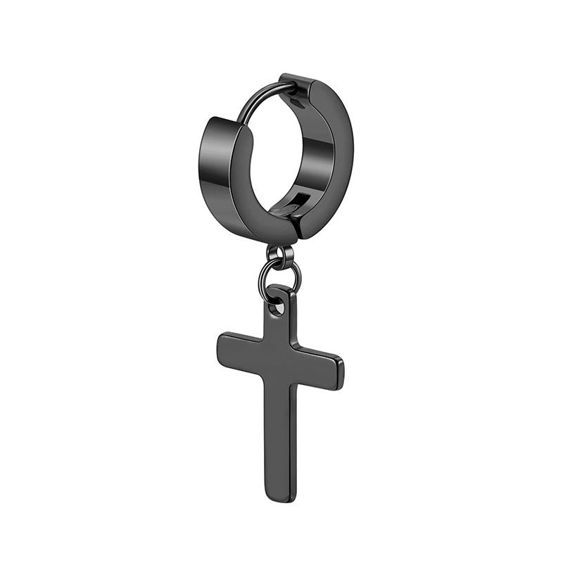 Chic Cross Dangle Hoop Earrings: Fashionable Jewelry for Everyday Style