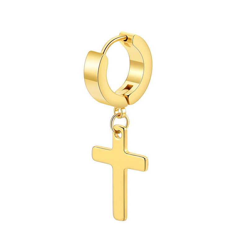 Chic Cross Dangle Hoop Earrings: Fashionable Jewelry for Everyday Style