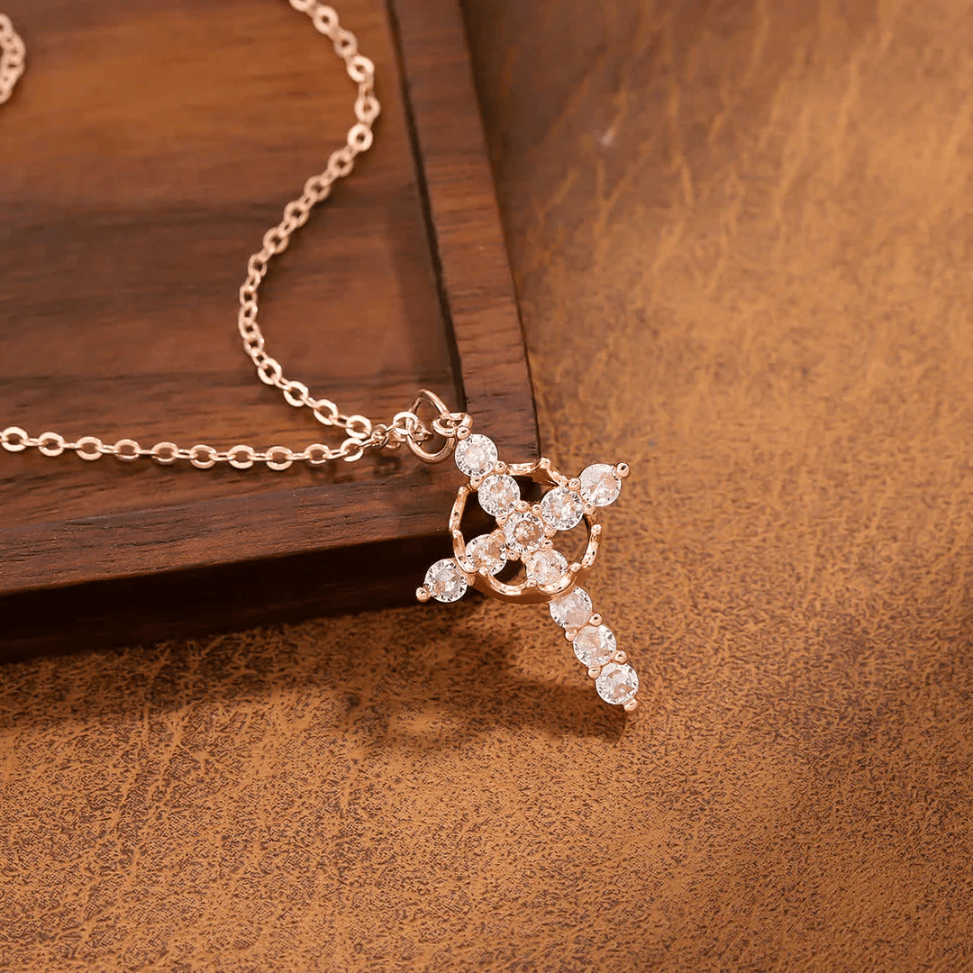 Crowned in Faith (Cross & Earring Set)