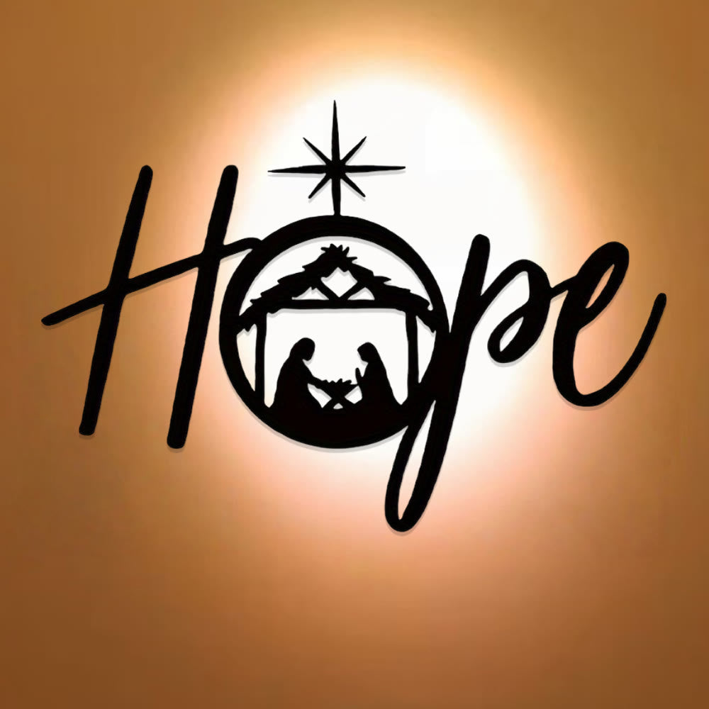Christian Artwork Workshop Holy Night Nativity Metal Wall Decor: Embrace Joy and Hope in His Light