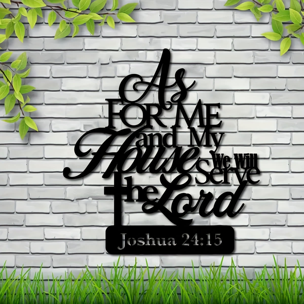 Christian Artwork Workshop Joshua 24:15 Metal Wall Decor: 'As for Me and My House'