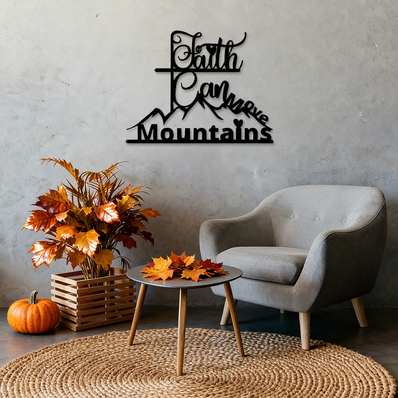Christian Artwork Workshop Faith & Mountains Metal Wall Art: A Timeless Expression of Belief for Your Devotional Space