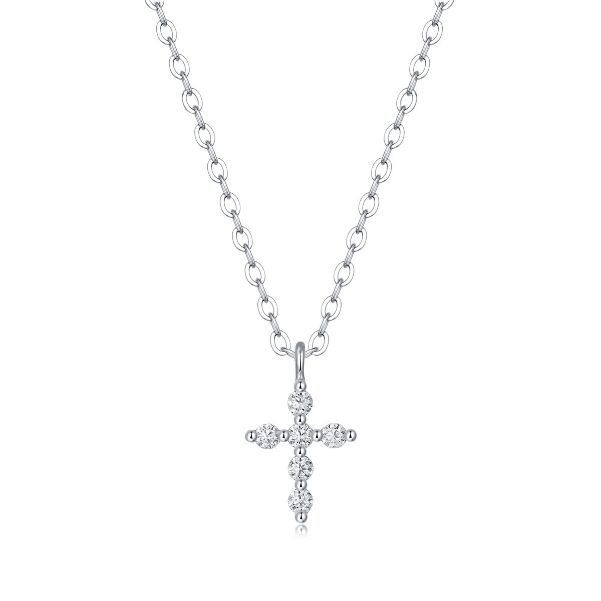 Sterling Silver Moissanite Cross Necklace: Faith Elegance & Timeless Sparkle