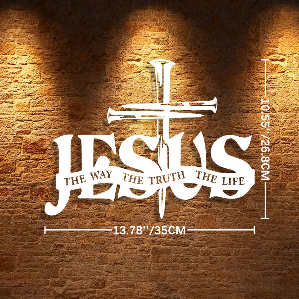 Christian Artwork Workshop Faithful Jesus & Cross Metal Wall Decor for Home