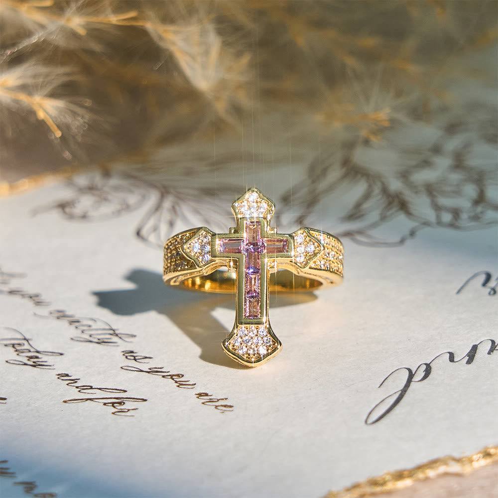 The Holy Cross Ring with Zirconia Accents