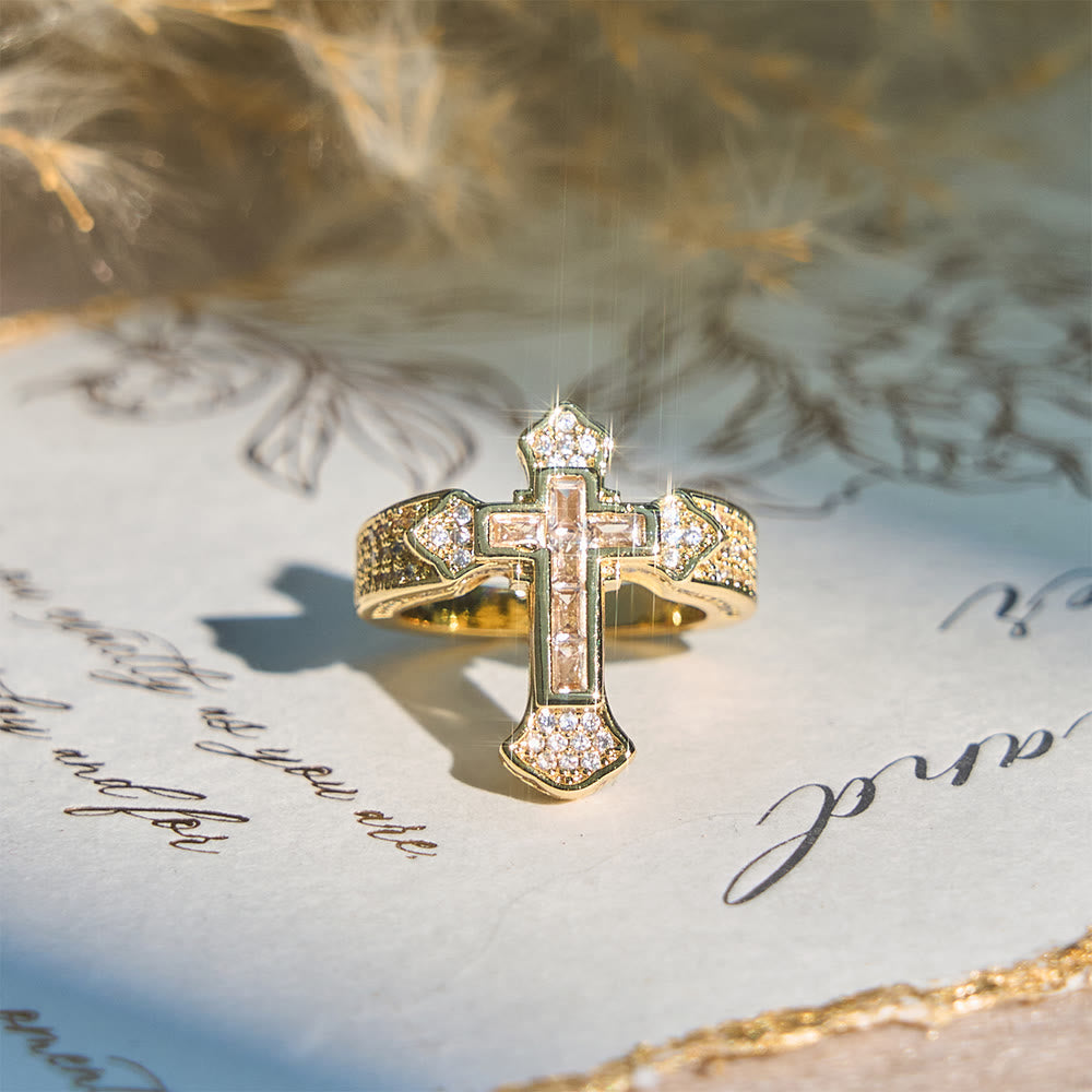 The Holy Cross Ring with Zirconia Accents