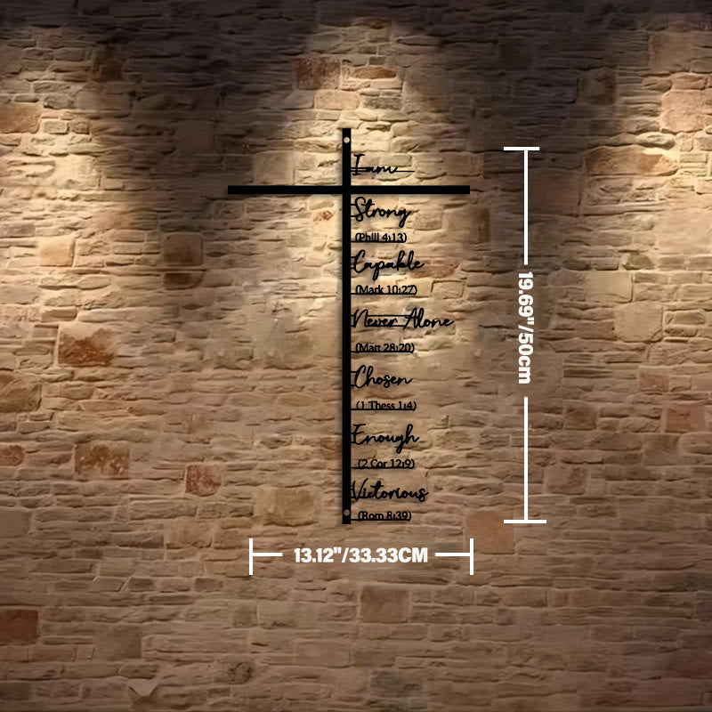 Christian Artwork Workshop Metal Wall Decor: Inspirational Biblical Verse Cross for Daily Faith