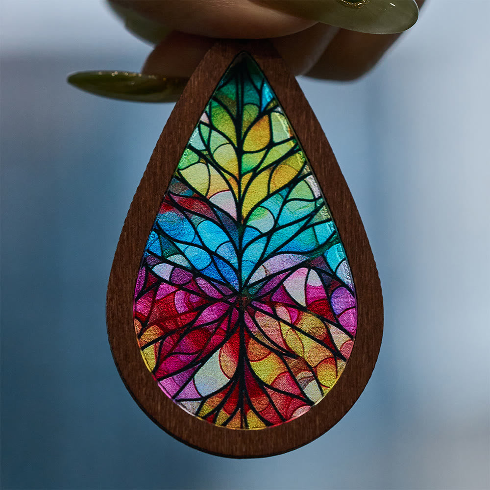 Glorious Grace Teardrop Earrings Inspired by Vibrant Stained Glass Church Art