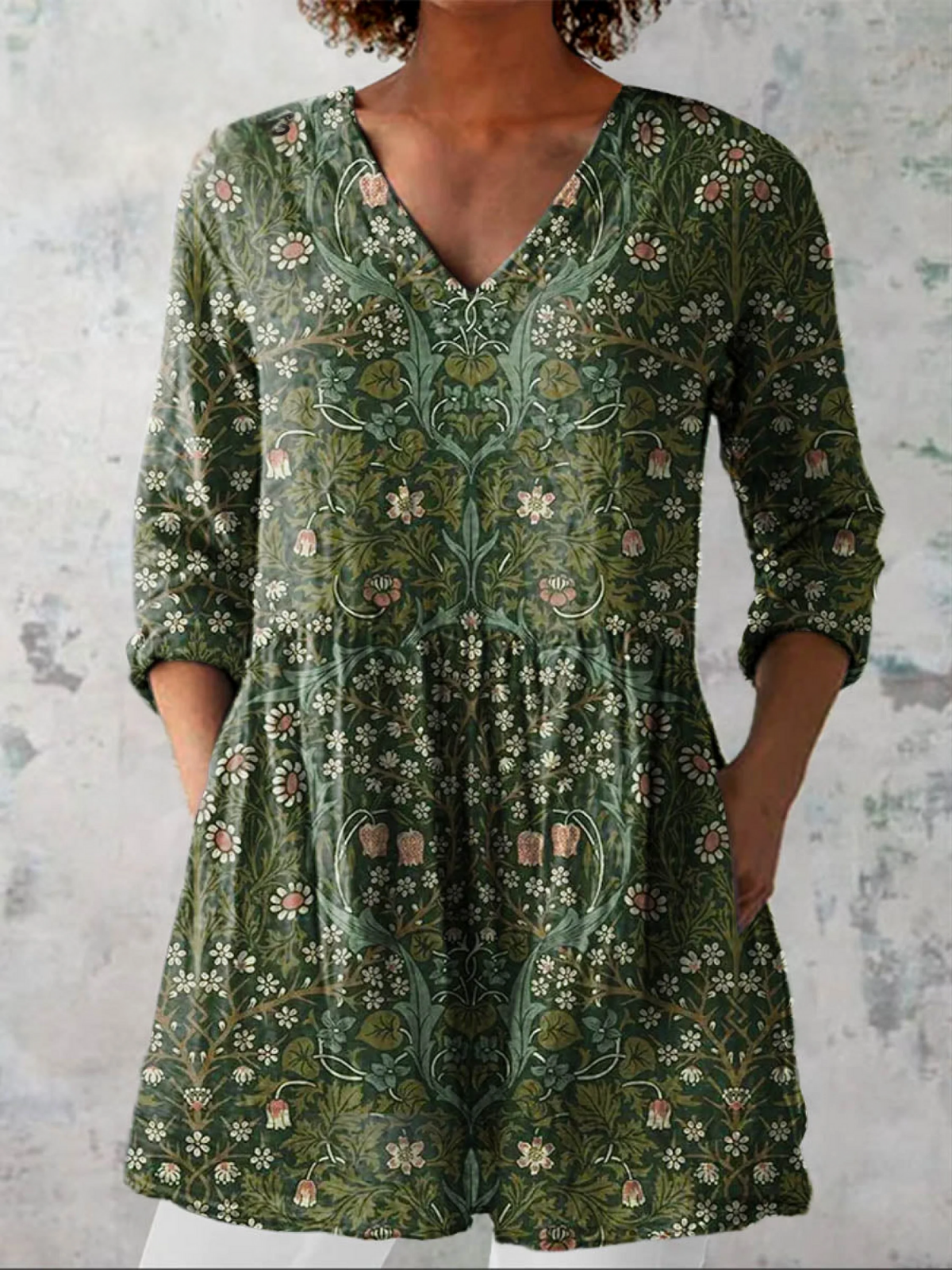 Addison | Long V-neck Blouse