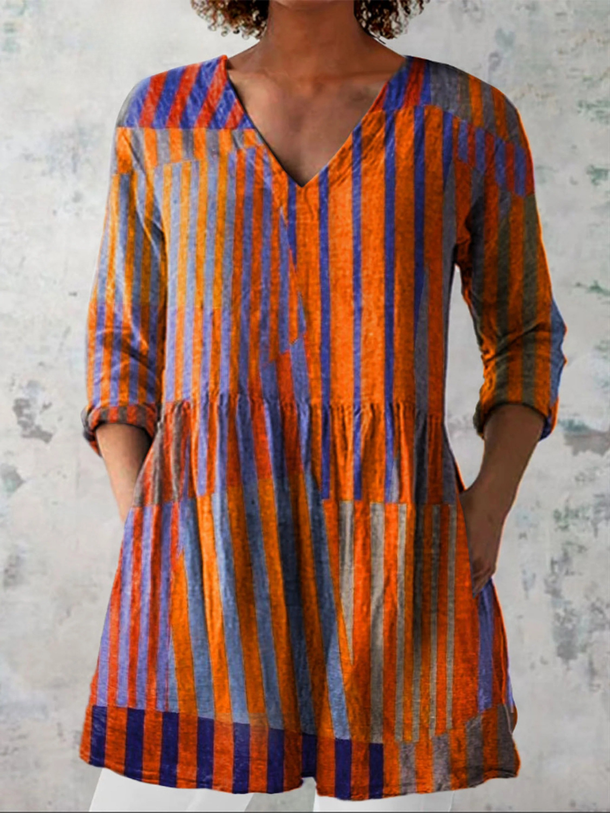 Nadia | Long V-neck Blouse