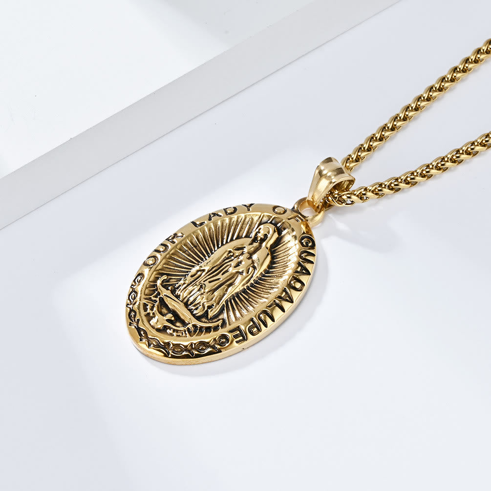 the 3 Colors Our Lady of Guadalupe Stainless Steel Necklace