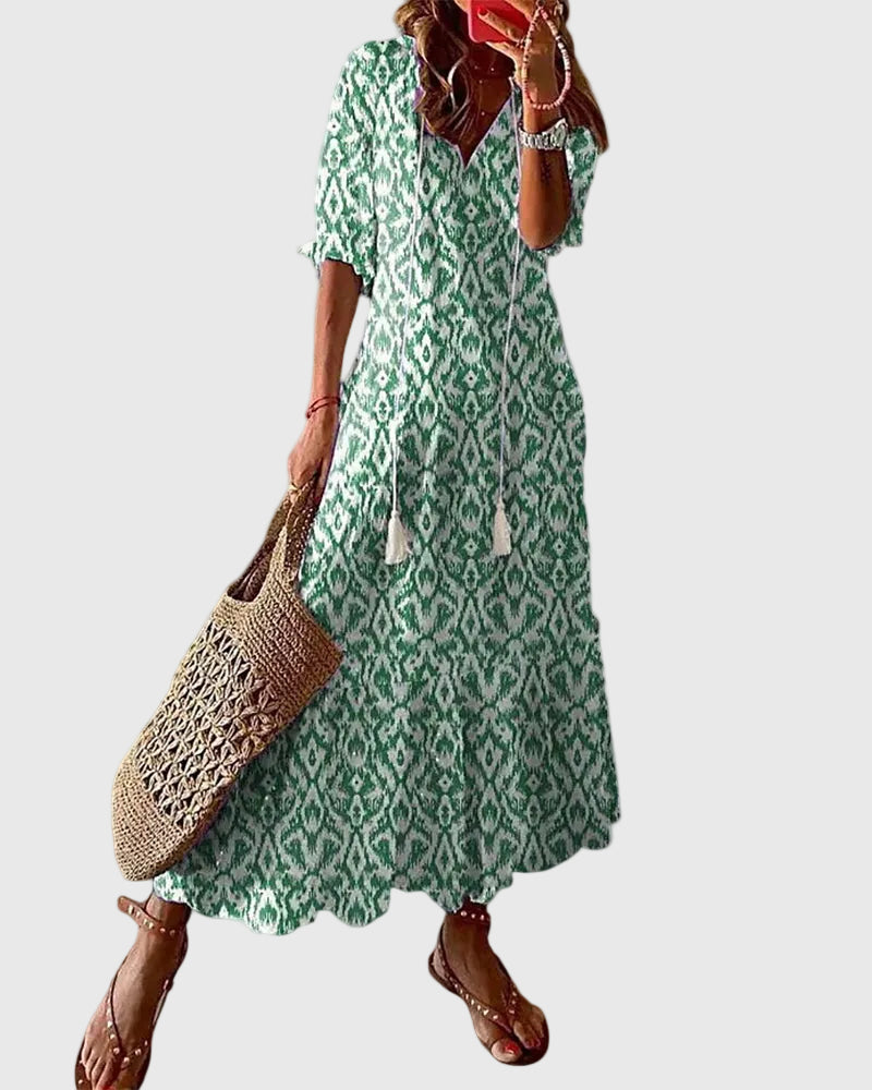 Nora | Boho Vintage Sommer Maxikleid