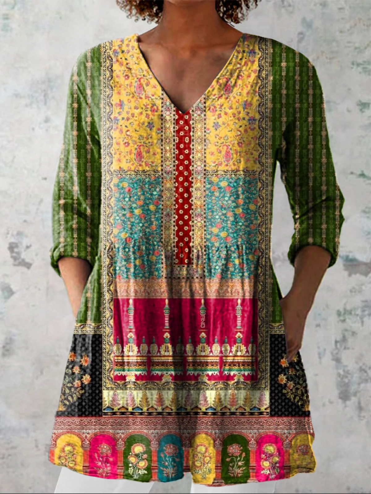 Jacinda | Long V-neck blouse