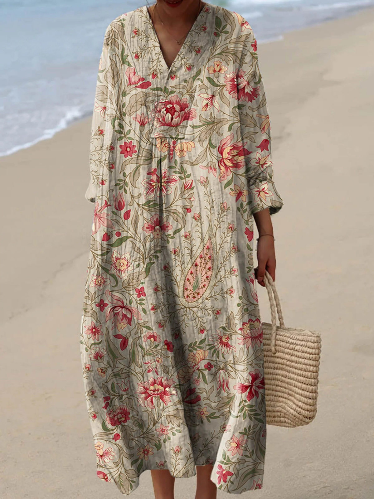 Women's Vintage Lovely Floral Art Print Dress