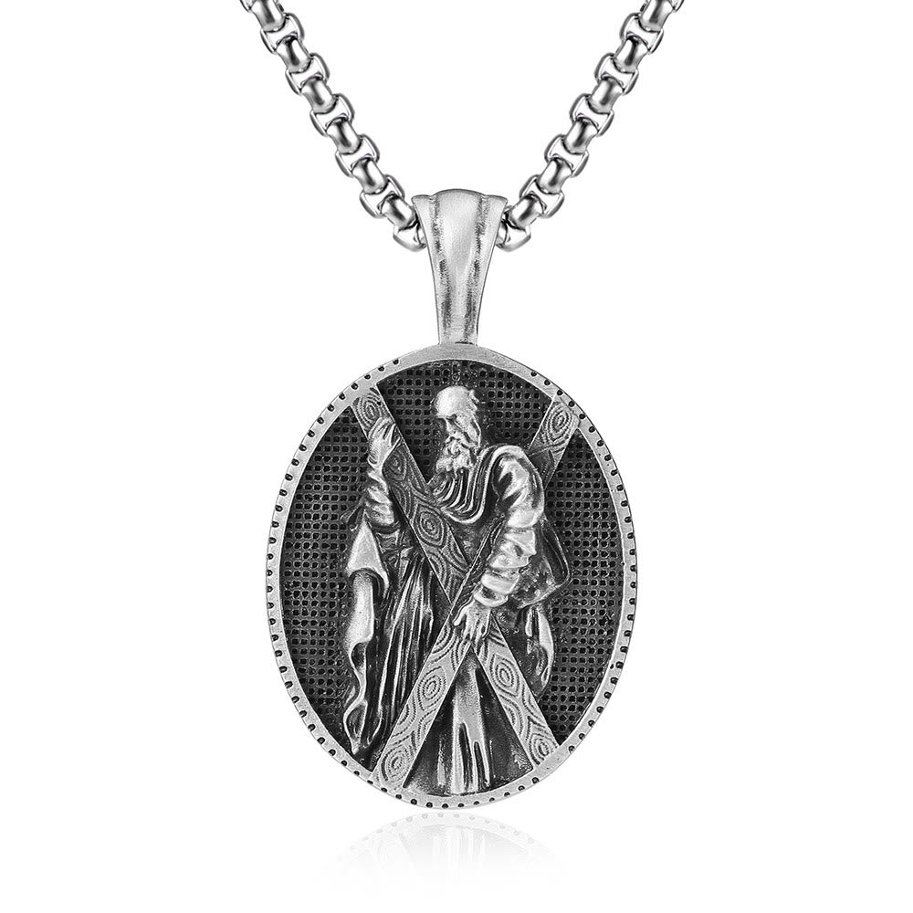 the St. Andrew Retro Christian Necklace