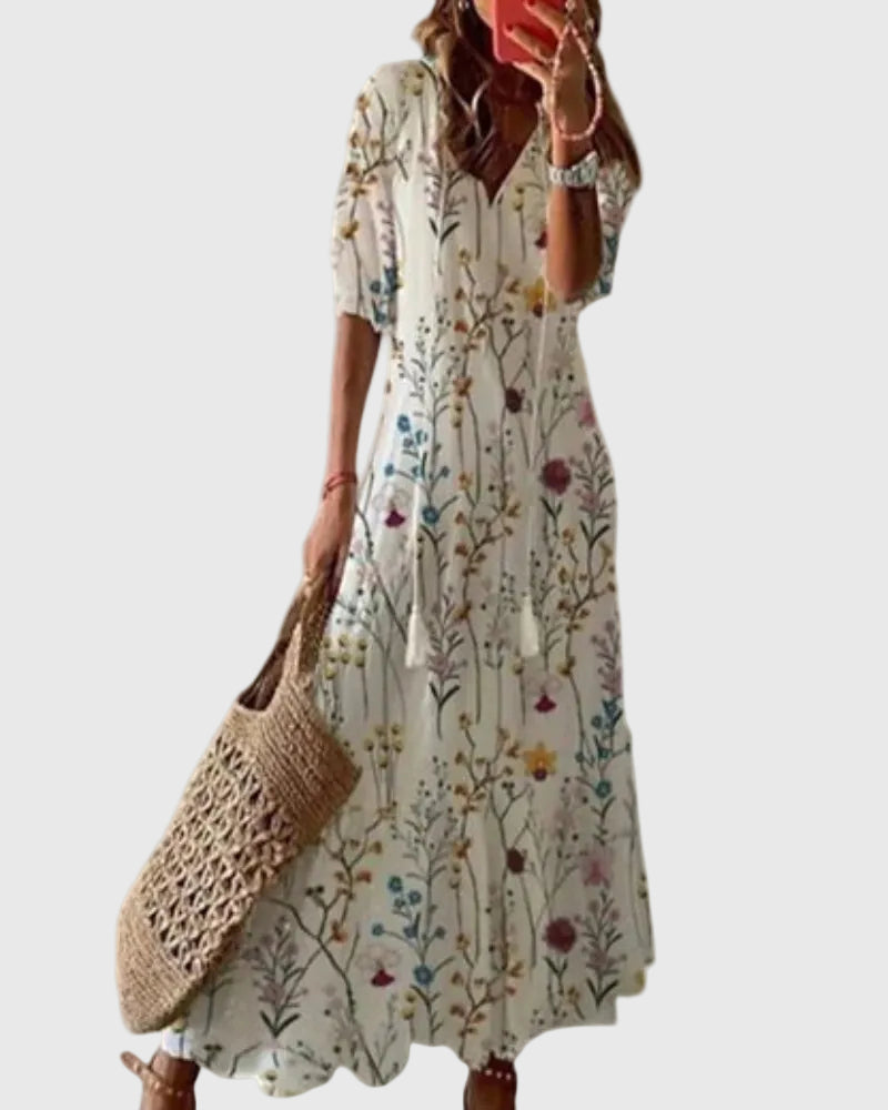 Nora | Boho Vintage Sommer Maxikleid